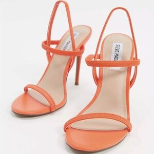 Steve Madden Neon Coral Strappy Heeled Sandals